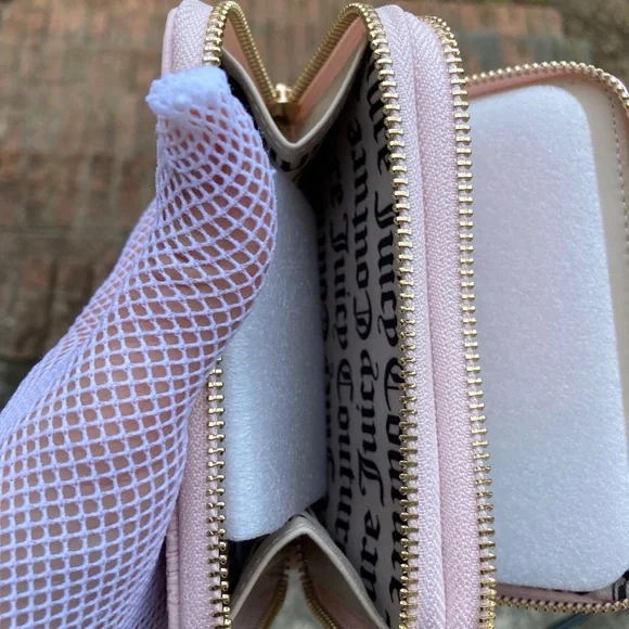 Juicy Couture Double Zip Around Wallet - Powder Blush with Bling - Picture 11 of 13